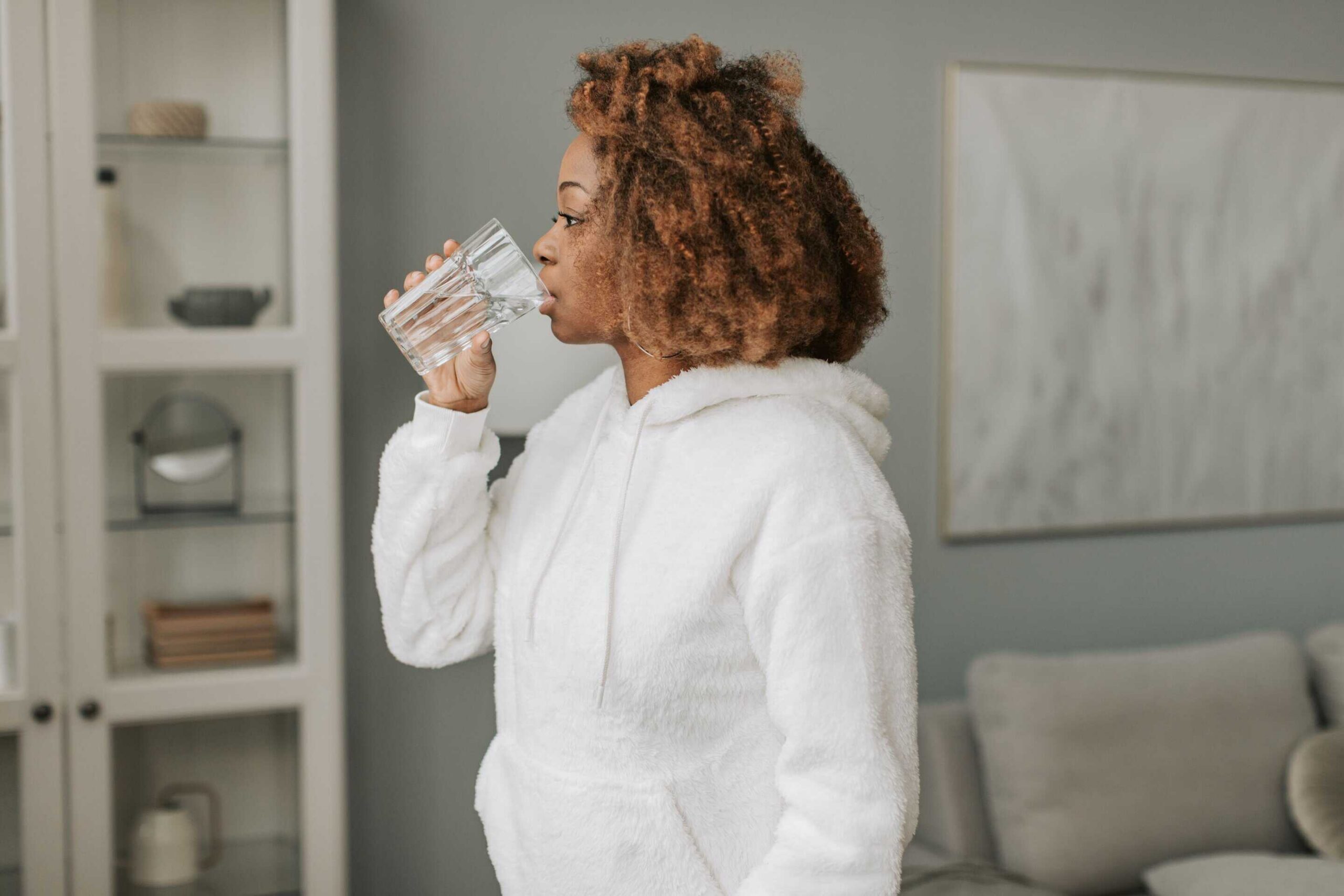 Woman Drinking a Glass of Water